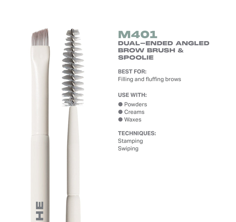 M401 Dual-Ended Angled Brow Brush & Spoolie - Image 3 out of 5