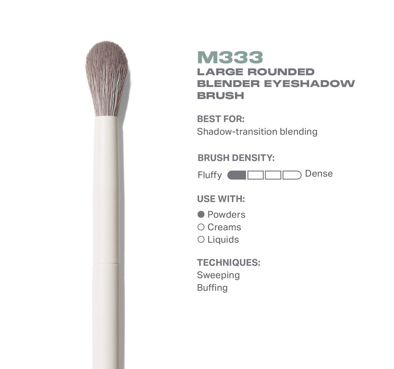 M333 Large Rounded Blender Eyeshadow Brush - Image 3 out of 5