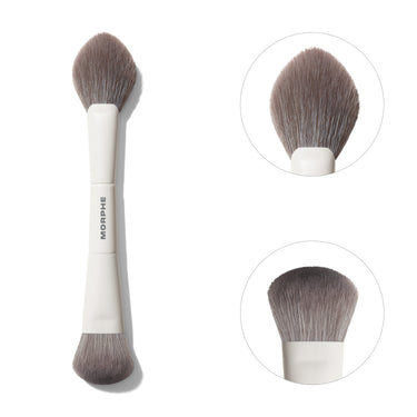 M200 DUAL-ENDED BLUSH BRUSH close up | M200 Dual-Ended Cream & Powder Blush Brush | Secondary image