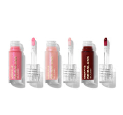 Set of Morphe Dripglass lip gloss on a white background