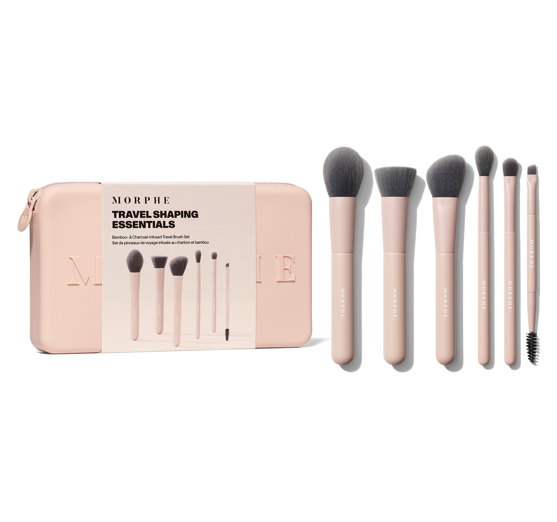 Travel Shaping Essentials Bamboo & Charcoal Infused Travel Brush Set - Image 1