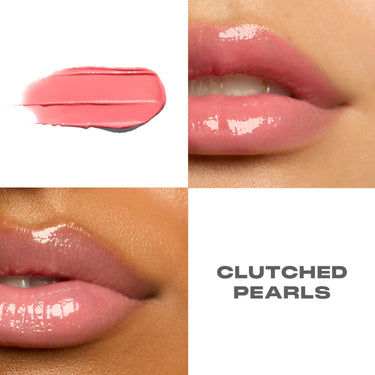 {Clutched Pearls}
Lipstick swatch and application on lips with 