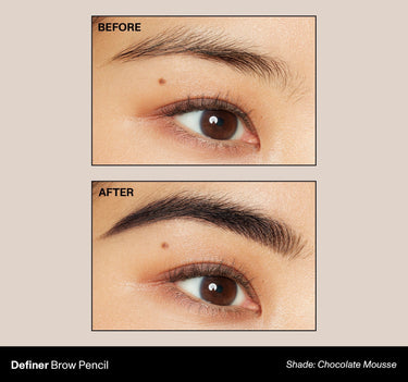 Definer Brow Pencil shade: Chocolate Mousse | Before & After {Chocolate Mousse}