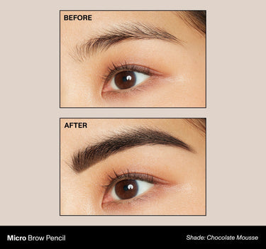 Micro Brow Pencil shade: Chocolate Mousse | Before & After {Chocolate Mousse}