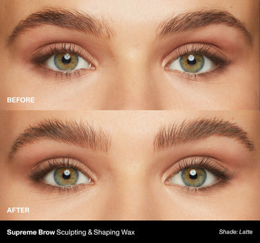 Supreme Brow Sculpting & Shaping Wax | Before & After | Shade: Latte {Latte (soft brown)}