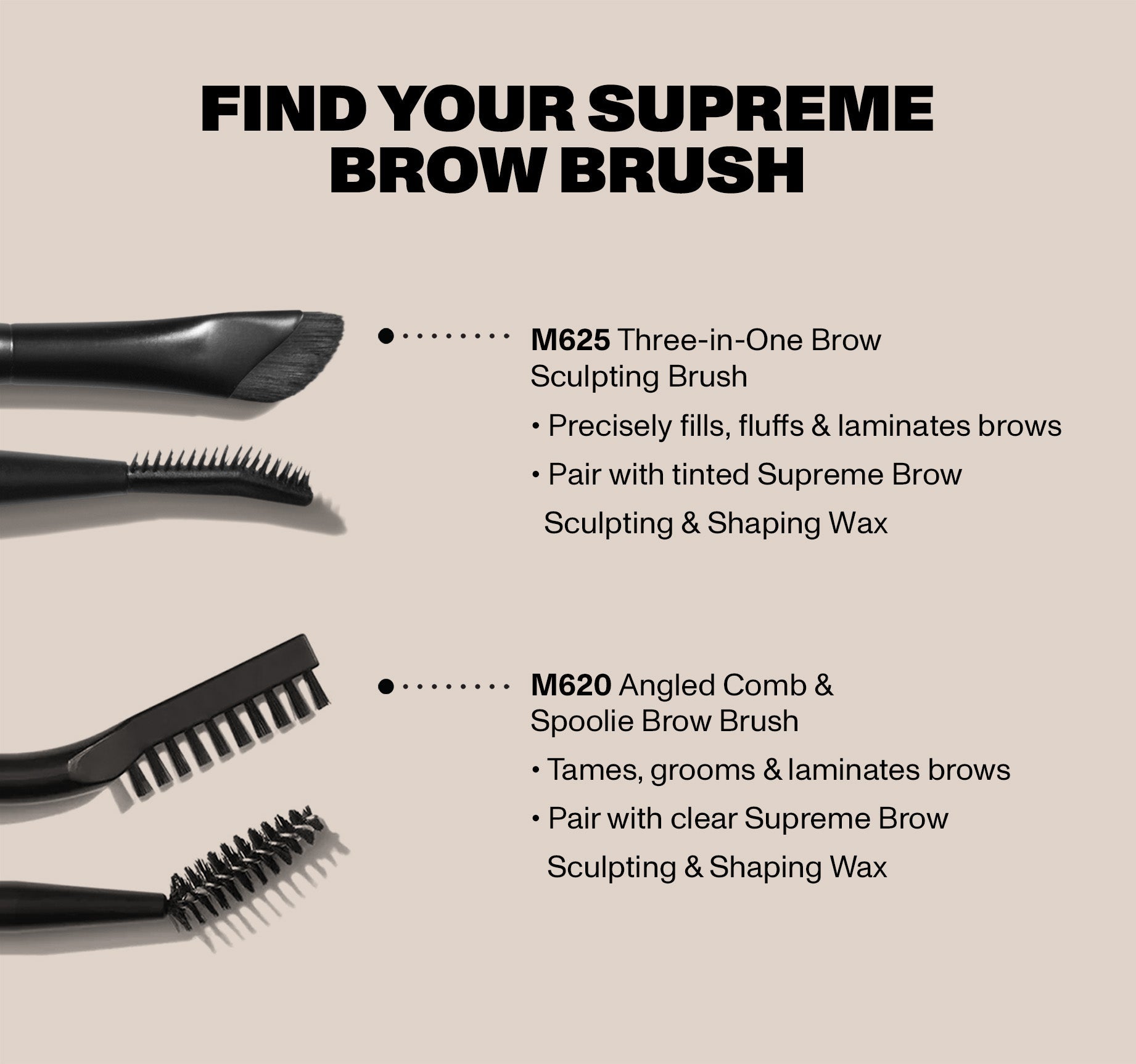 M620 Supreme Brow Dual-Ended Eyebrow Brush - Image 2