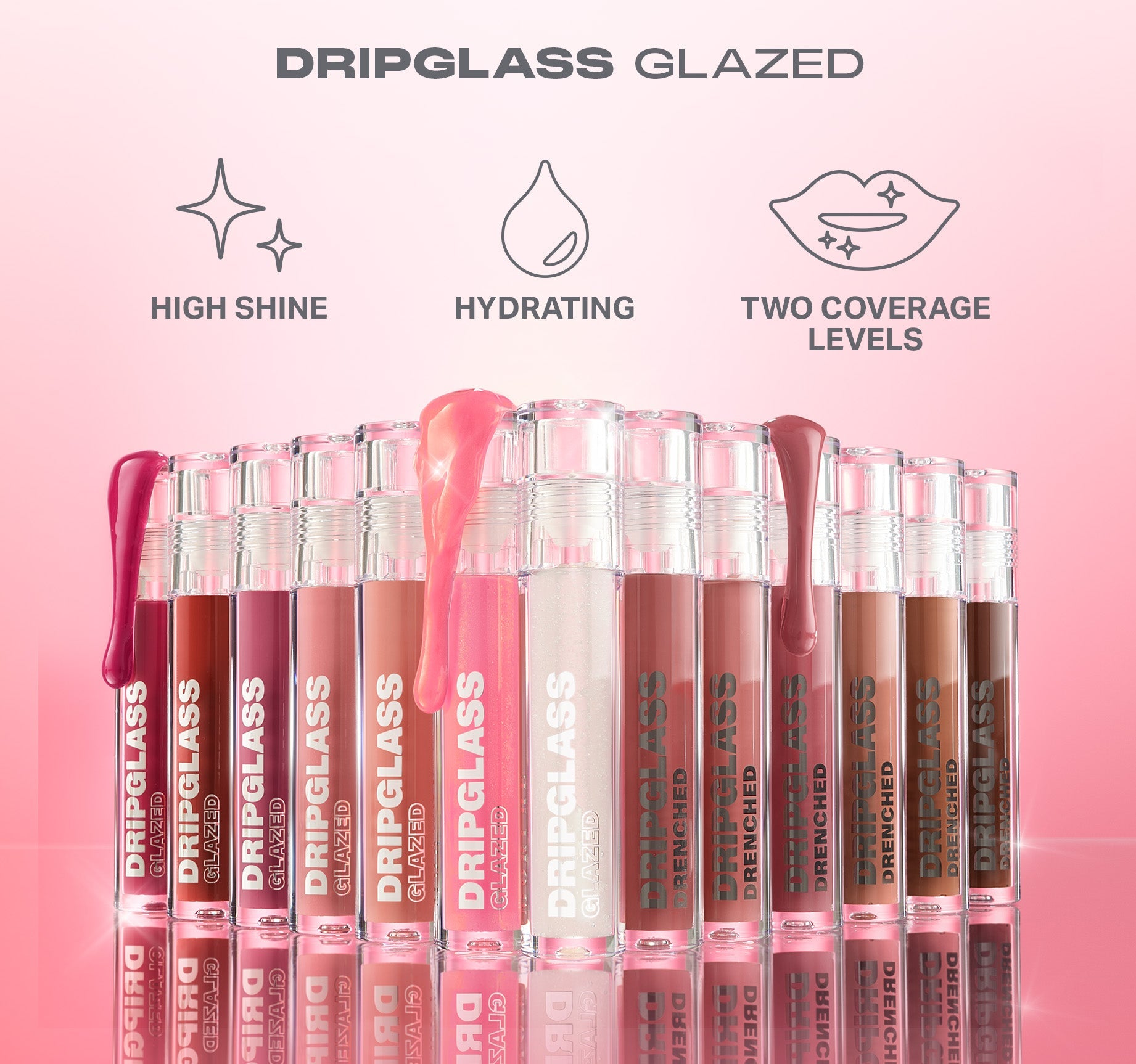 Dripglass Glazed High Shine Lip Gloss - Raspberry Reflection - Image 6