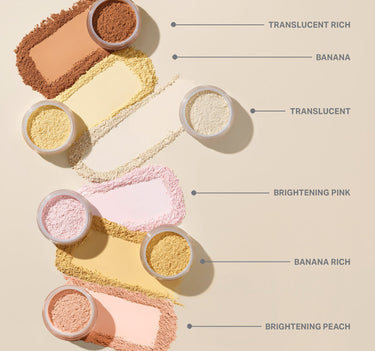 {Translucent Rich} {Brightening Pink} {Translucent Regular} {Banana} {Banana Rich} {Brightening Peach}