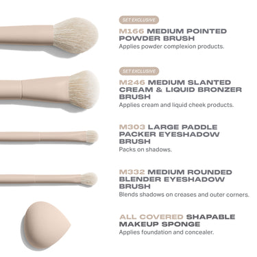Oat Latte 5-Piece Face & Eye Brush Set | Oat Latte 5-Piece Face & Eye Brush Set | Secondary image